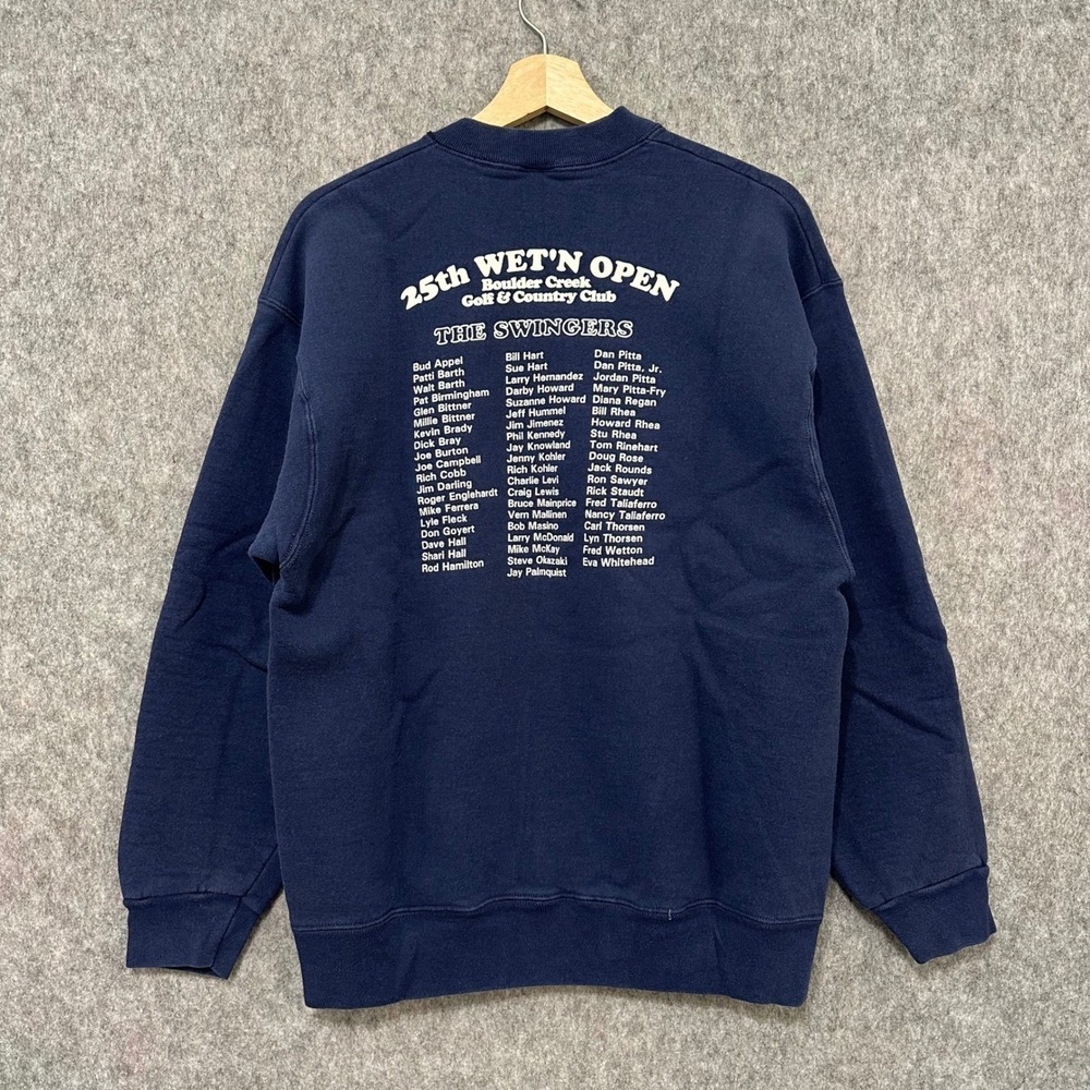 Fruit of the Loom Mens Sweatshirt L Blue 25th Wet n Open Golf Club The Swingers - Picture 2 of 8